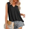 imageDokotoo Womens Tank Top Sleeveless Shirts for Women Flowy V Neck Business Casual Outfits 2025 Loose Fit Summer TopsBlack