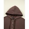 imageDokotoo Hoodies for Women Long Sleeve Drawstring Button V Neck Fleece Casual Lightweight Pullover Sweatshirt Hooded TopsBrown