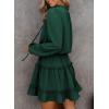 imageDokotoo Womens 2024 Split V Neck Ruffle Chiffon Elegant Mini Short Skirt Dresses