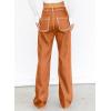 imageDokotoo Womens Casual Mid Waist Cargo Jeans Stretch Wide Leg Denim Pants with PocketsGold Flame