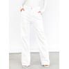 imageDokotoo Womens Casual Mid Waist Cargo Jeans Stretch Wide Leg Denim Pants with PocketsWhite