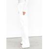 imageDokotoo Womens Casual Mid Waist Cargo Jeans Stretch Wide Leg Denim Pants with PocketsWhite