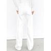 imageDokotoo Womens Casual Mid Waist Cargo Jeans Stretch Wide Leg Denim Pants with PocketsWhite