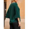 imageDokotoo Womens Dressy Casual Blouses 34 Sleeve Fall Tops 2025 Ruffle V Neck Business ShirtsGreen