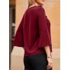 imageDokotoo Womens Dressy Casual Blouses 34 Sleeve Fall Tops 2025 Ruffle V Neck Business ShirtsRed