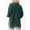 imageDokotoo Womens V Neck Long Sleeve Waffle Knit Tops Off Shoulder Oversized Pullover SweaterBlackish Green