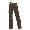 imageDokotoo Womens Casual Mid Waist Cargo Jeans Stretch Wide Leg Denim Pants with PocketsDesert Palm
