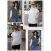 imageDokotoo Womens Vest Tops 2025 Zipper Up Cap Sleeve Side Pockets Waffle Knit Sleeveless Oversized VestsGray