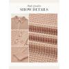 imageDokotoo Womens Waffle Knit Crochet Lace Shirts 2025 Fall Long Sleeve Button Down BlousesApricot