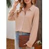imageDokotoo Womens Waffle Knit Crochet Lace Shirts 2025 Fall Long Sleeve Button Down BlousesApricot