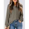 imageDokotoo Womens Waffle Knit Crochet Lace Shirts 2025 Fall Long Sleeve Button Down BlousesDark Green