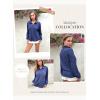 imageDokotoo Womens Waffle Knit Crochet Lace Shirts 2025 Fall Long Sleeve Button Down BlousesNavy