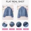 imageDokotoo Womens Winter Quilted Jackets Long Sleeve Full Zip Puffer Jacket Coats with PocketsBlue