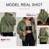 imageDokotoo Womens Winter Quilted Jackets Long Sleeve Full Zip Puffer Jacket Coats with PocketsGreen