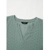imageDokotoo 34 Length Sleeve Womens Tops Dressy Casual V Neck Cute TShirts Hollow Out BlousesGreen Bay