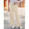 imageDokotoo Casual Pants for Women Loose Elastic High Waisted Drawstring Wide Leg Pants with PocketsBeige