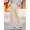 imageDokotoo Casual Pants for Women Loose Elastic High Waisted Drawstring Wide Leg Pants with PocketsBeige