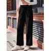 imageDokotoo Casual Pants for Women Loose Elastic High Waisted Drawstring Wide Leg Pants with PocketsBlack