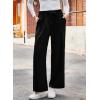 imageDokotoo Casual Pants for Women Loose Elastic High Waisted Drawstring Wide Leg Pants with PocketsBlack