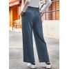 imageDokotoo Casual Pants for Women Loose Elastic High Waisted Drawstring Wide Leg Pants with PocketsSail Blue