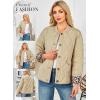 imageDokotoo Casual Quilted Jackets for Women Button Down Leopard Puffer Jacket Womens Winter Coats with PocketsApricot