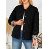 imageDokotoo Casual Quilted Jackets for Women Button Down Leopard Puffer Jacket Womens Winter Coats with PocketsBlack