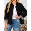 imageDokotoo Casual Quilted Jackets for Women Button Down Leopard Puffer Jacket Womens Winter Coats with PocketsBlack
