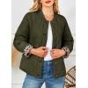 imageDokotoo Casual Quilted Jackets for Women Button Down Leopard Puffer Jacket Womens Winter Coats with PocketsGreen