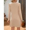 imageDokotoo Fall Dresses for Women 2025 Casual V Neck Puff Long Sleeve Elegant Flowy Swing Mini DressApricot