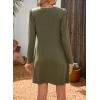 imageDokotoo Fall Dresses for Women 2025 Casual V Neck Puff Long Sleeve Elegant Flowy Swing Mini DressGreen