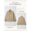 imageDokotoo Fall Jackets for Women 2025 Oversized Fashion Snap Button Color Blocked Sleeves Fall Casual CoatsBeige