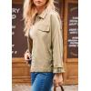 imageDokotoo Fall Jackets for Women 2025 Oversized Fashion Snap Button Color Blocked Sleeves Fall Casual CoatsBeige