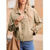 imageDokotoo Fall Jackets for Women 2025 Oversized Fashion Snap Button Color Blocked Sleeves Fall Casual CoatsBeige