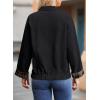 imageDokotoo Fall Jackets for Women 2025 Oversized Fashion Snap Button Color Blocked Sleeves Fall Casual CoatsBlack