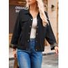 imageDokotoo Fall Jackets for Women 2025 Oversized Fashion Snap Button Color Blocked Sleeves Fall Casual CoatsBlack