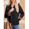 imageDokotoo Fall Jackets for Women 2025 Oversized Fashion Snap Button Color Blocked Sleeves Fall Casual CoatsBlack