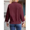 imageDokotoo Fall Jackets for Women 2025 Oversized Fashion Snap Button Color Blocked Sleeves Fall Casual CoatsBurgundy