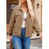 imageDokotoo Fall Jackets for Women 2025 Oversized Fashion Snap Button Color Blocked Sleeves Fall Casual CoatsCamel