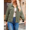 imageDokotoo Fall Jackets for Women 2025 Oversized Fashion Snap Button Color Blocked Sleeves Fall Casual CoatsVineyard Green