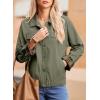 imageDokotoo Fall Jackets for Women 2025 Oversized Fashion Snap Button Color Blocked Sleeves Fall Casual CoatsVineyard Green