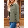 imageDokotoo Fall Jackets for Women 2025 Oversized Fashion Snap Button Color Blocked Sleeves Fall Casual CoatsVineyard Green