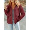 imageDokotoo Jackets for Women Casual Long Sleeve Collared Jacquard Coats Trendy Button Down Shacket Jacket with PocketsRed
