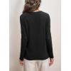 imageDokotoo Long Sleeve Shirts Crewneck Womens Tops 2025 Fall Outfits Comfort Basic Tees Fashion ClothingBlack