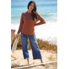 imageDokotoo Long Sleeve Shirts Crewneck Womens Tops 2025 Fall Outfits Comfort Basic Tees Fashion ClothingChestnut