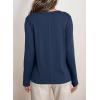 imageDokotoo Long Sleeve Shirts Crewneck Womens Tops 2025 Fall Outfits Comfort Basic Tees Fashion ClothingDark Blue