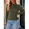 imageDokotoo Long Sleeve Shirts Crewneck Womens Tops 2025 Fall Outfits Comfort Basic Tees Fashion ClothingGreen