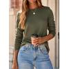 imageDokotoo Long Sleeve Shirts Crewneck Womens Tops 2025 Fall Outfits Comfort Basic Tees Fashion ClothingGreen
