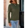 imageDokotoo Long Sleeve Shirts Crewneck Womens Tops 2025 Fall Outfits Comfort Basic Tees Fashion ClothingGreen