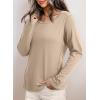 imageDokotoo Long Sleeve Shirts Crewneck Womens Tops 2025 Fall Outfits Comfort Basic Tees Fashion ClothingOatmeal