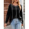 imageDokotoo Long Sleeve Shirts Split Back Womens Tops Fall Outfits 2025 Fashion Casual Womens ClothingBlack